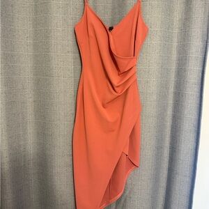 Lulu's Asymmetrical Coral Dress